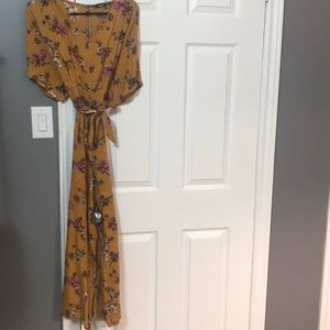 Floral mustard yellow jumpsuit